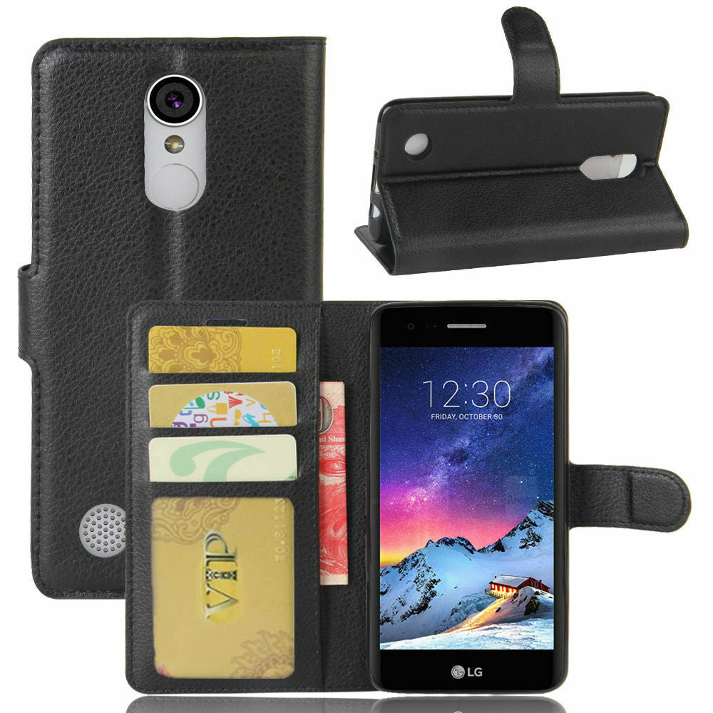 Leather Folio Wallet Case for LG K4 2017