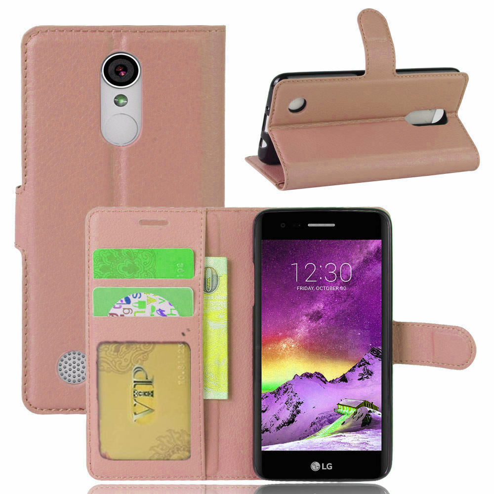 Leather Folio Wallet Case for LG K4 2017