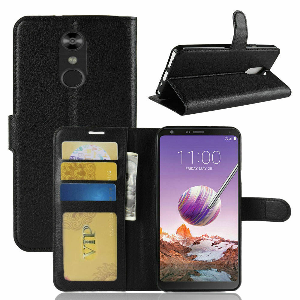 Leather Folio Wallet Case for LG Q Stylo Plus / Stylo 4