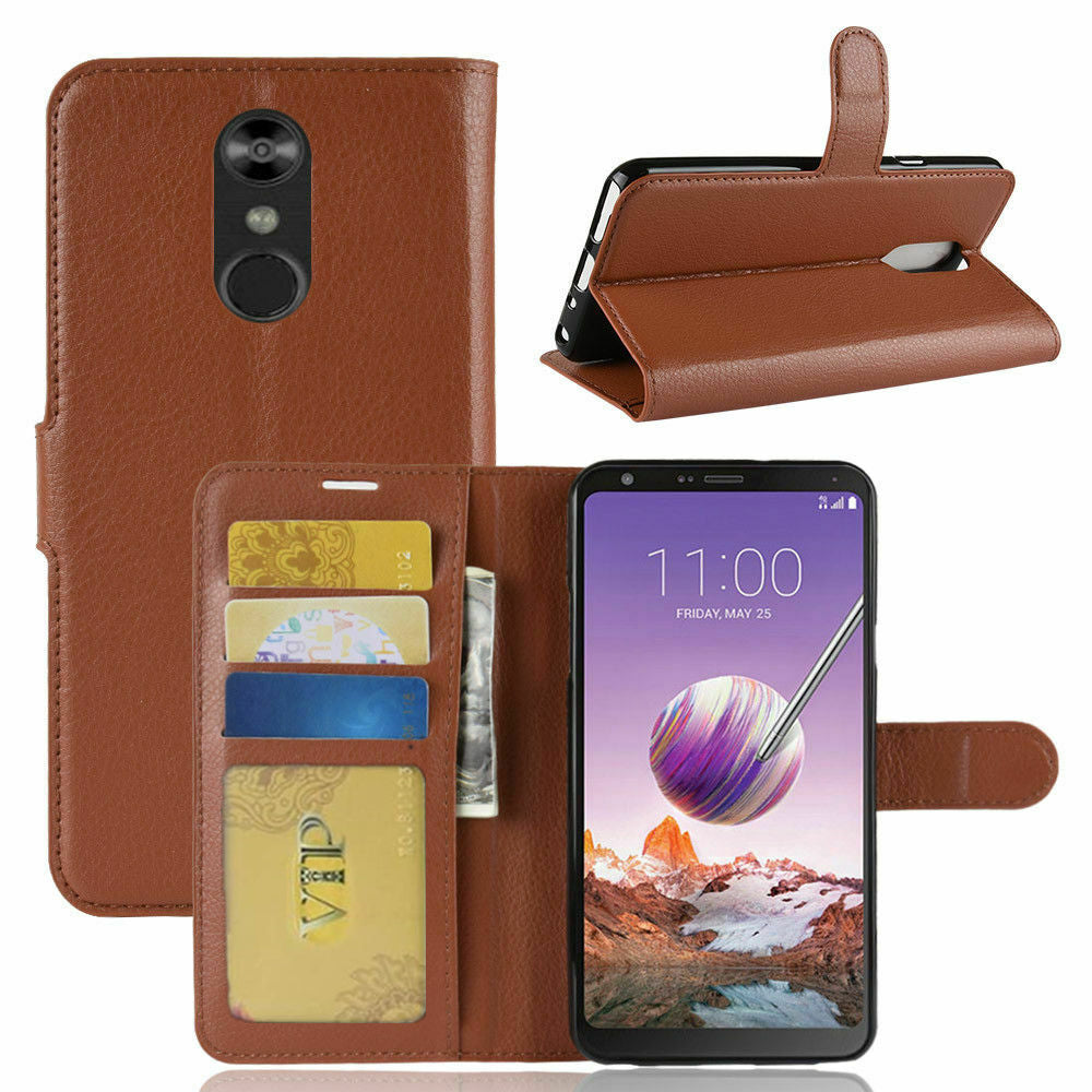 Leather Folio Wallet Case for LG Q Stylo Plus / Stylo 4