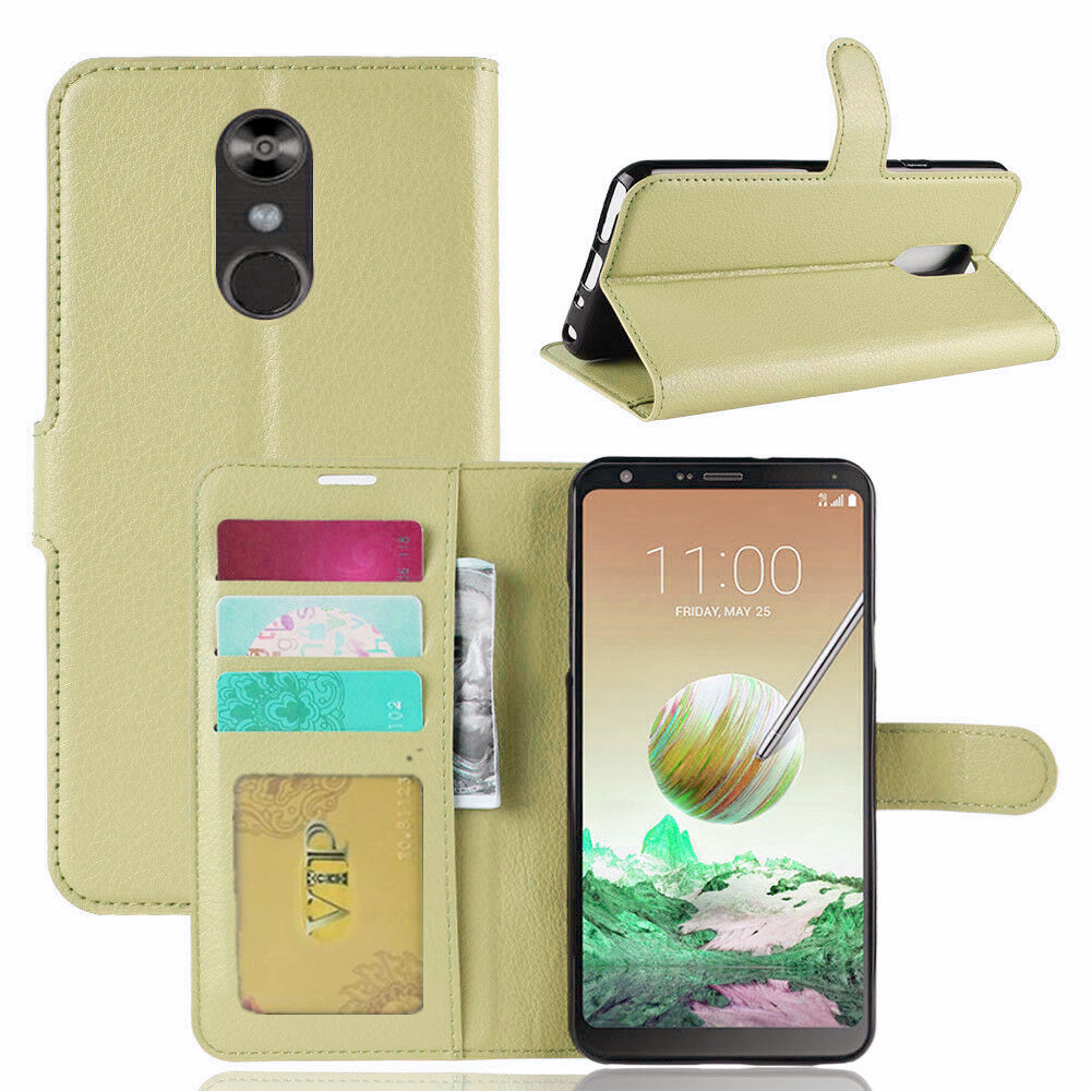 Leather Folio Wallet Case for LG Q Stylo Plus / Stylo 4