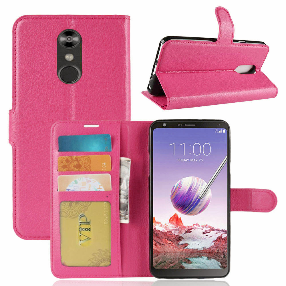 Leather Folio Wallet Case for LG Q Stylo Plus / Stylo 4