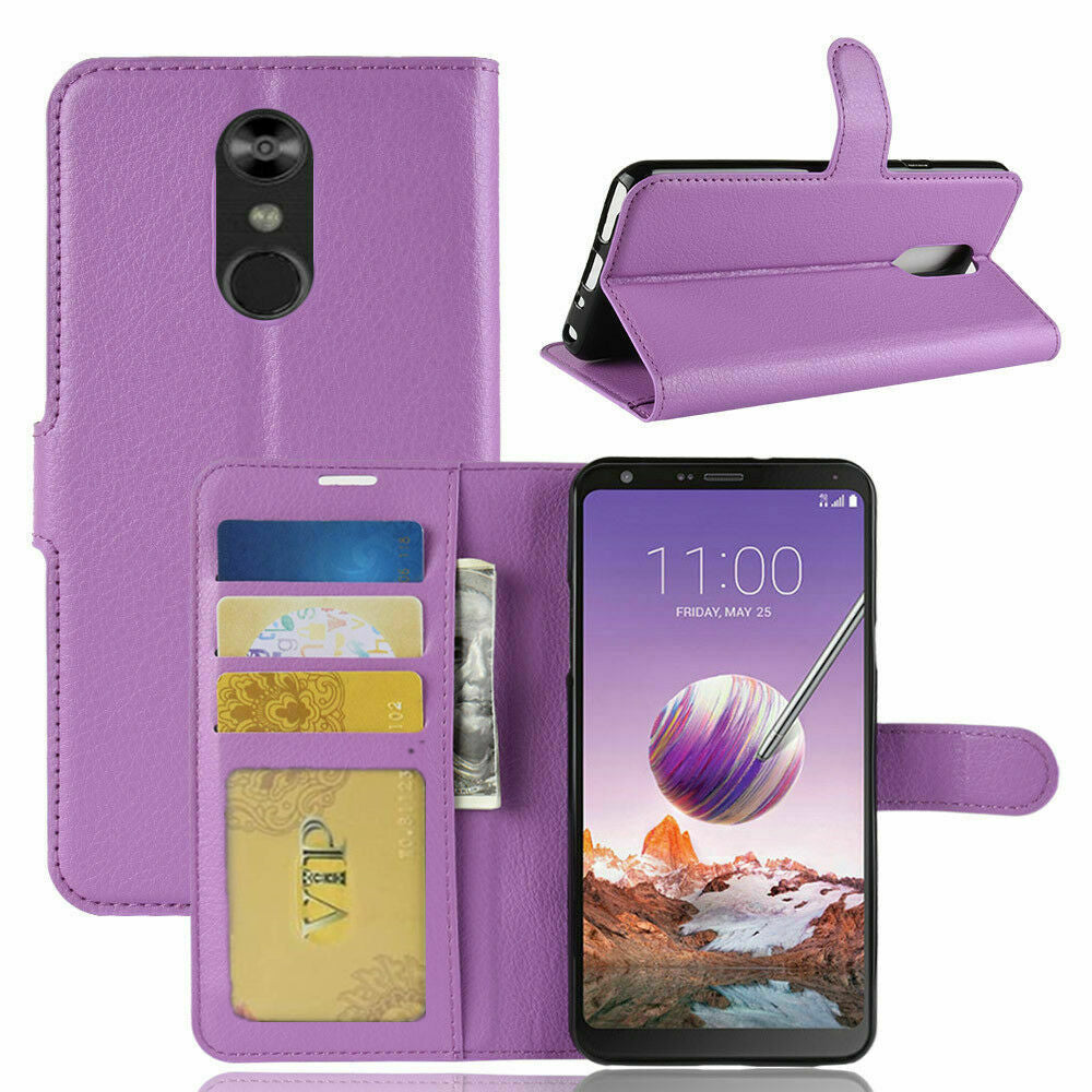 Leather Folio Wallet Case for LG Q Stylo Plus / Stylo 4