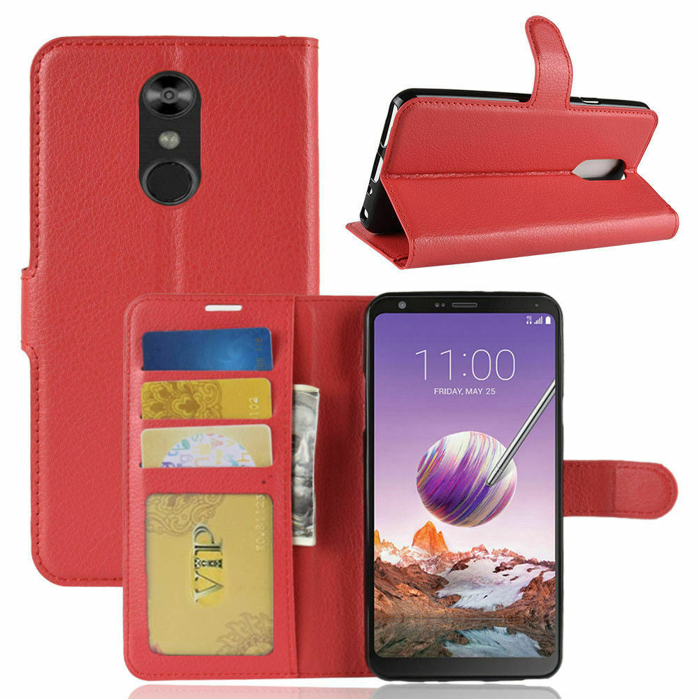 Leather Folio Wallet Case for LG Q Stylo Plus / Stylo 4