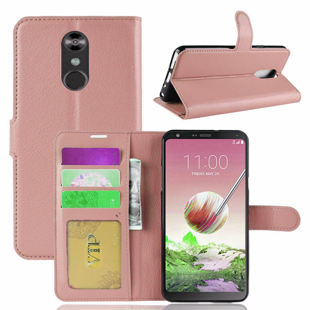 Leather Folio Wallet Case for LG Q Stylo Plus / Stylo 4