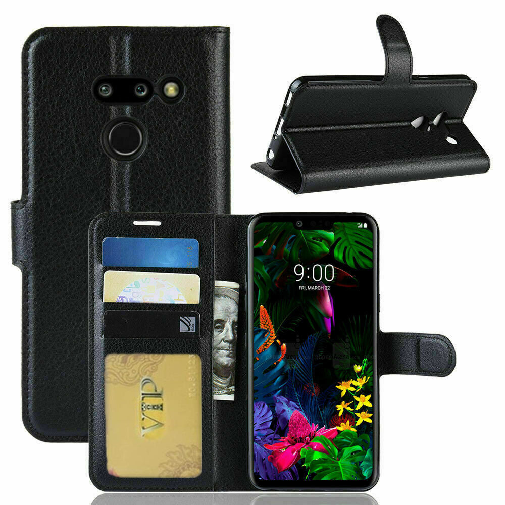 Leather Folio Wallet Case for LG G8 ThiQ