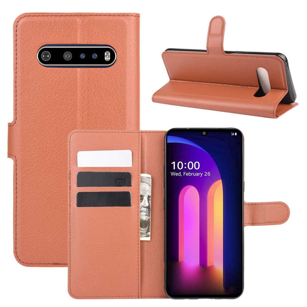 Leather Folio Wallet Case for LG V60