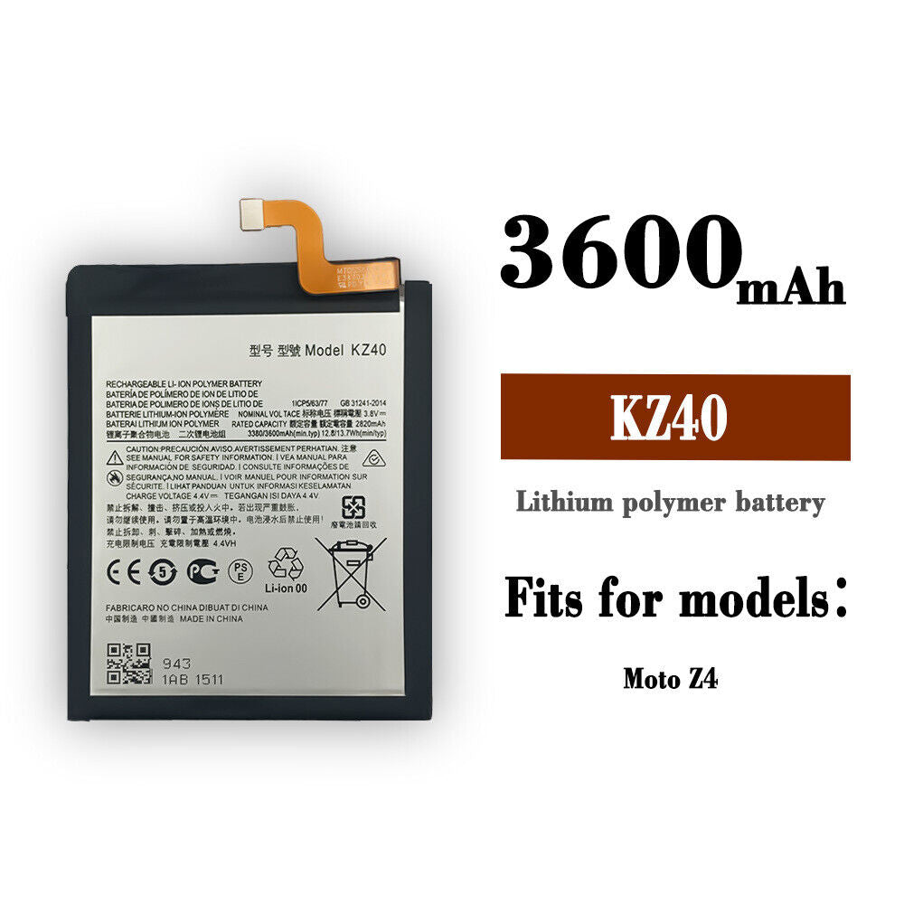 Replacement Battery for Motorola Moto Z4 (XT1980), KZ40