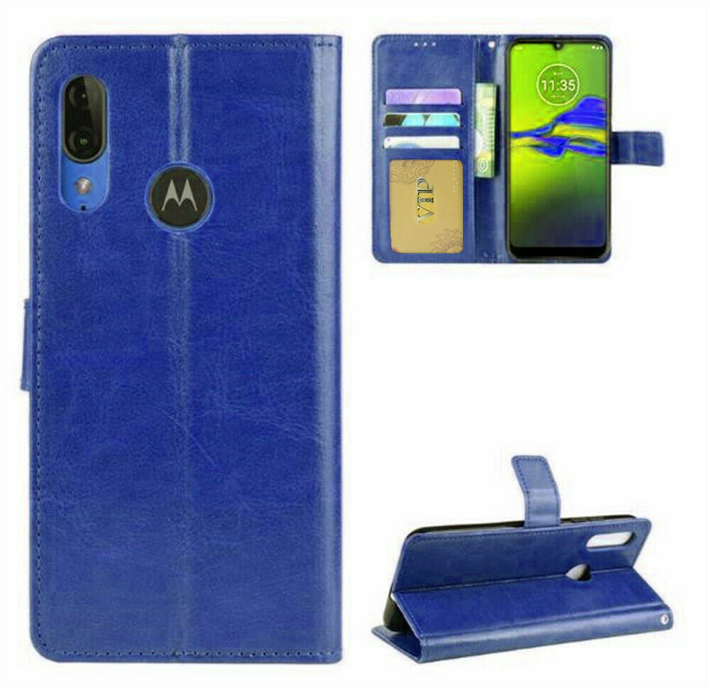 Leather Folio Wallet Case for Motorola Moto E6