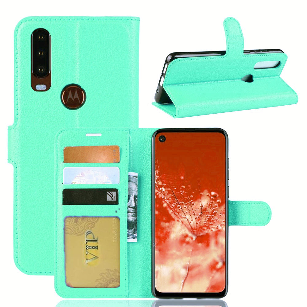 Leather Folio Wallet Case for Motorola Moto One Action