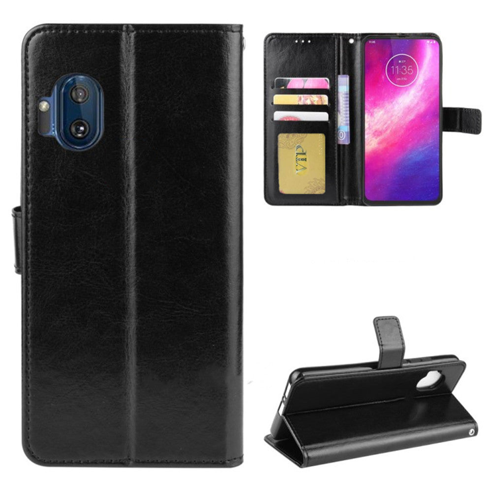 Leather Folio Wallet Case for Motorola Moto One Hyper