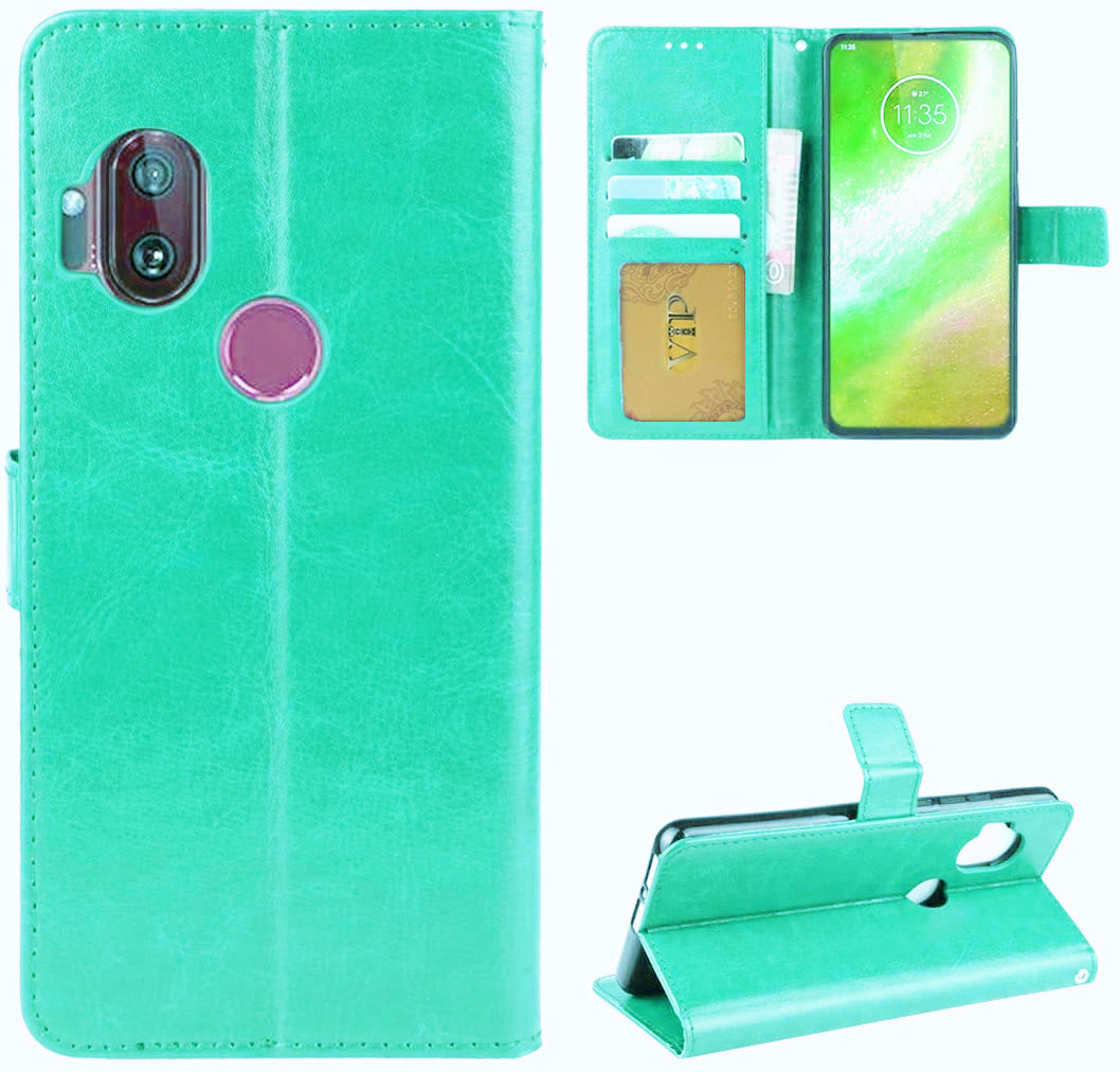 Leather Folio Wallet Case for Motorola Moto One Hyper