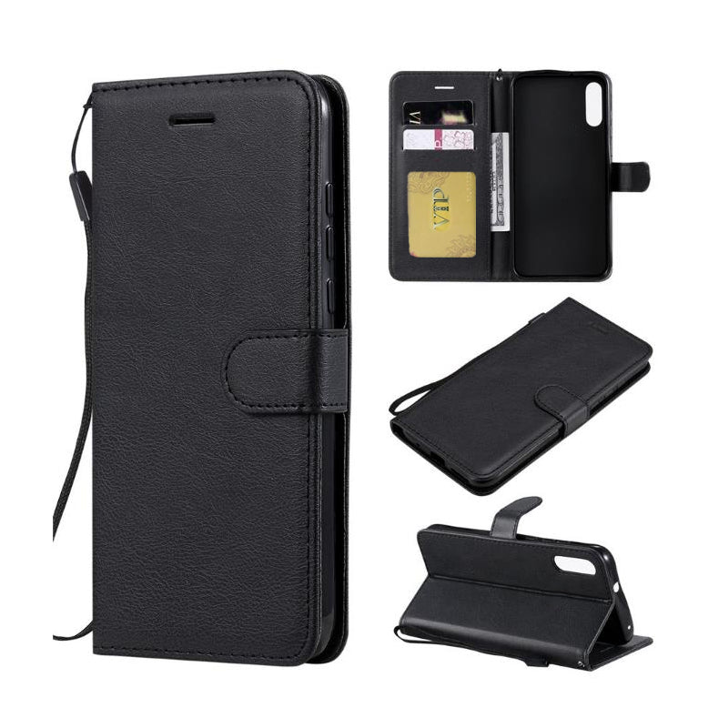 Leather Folio Wallet Case for Motorola Moto E (2020)