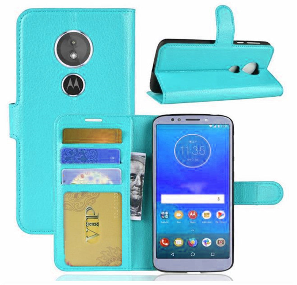 Leather Folio Wallet Case for Motorola Moto E5 Play