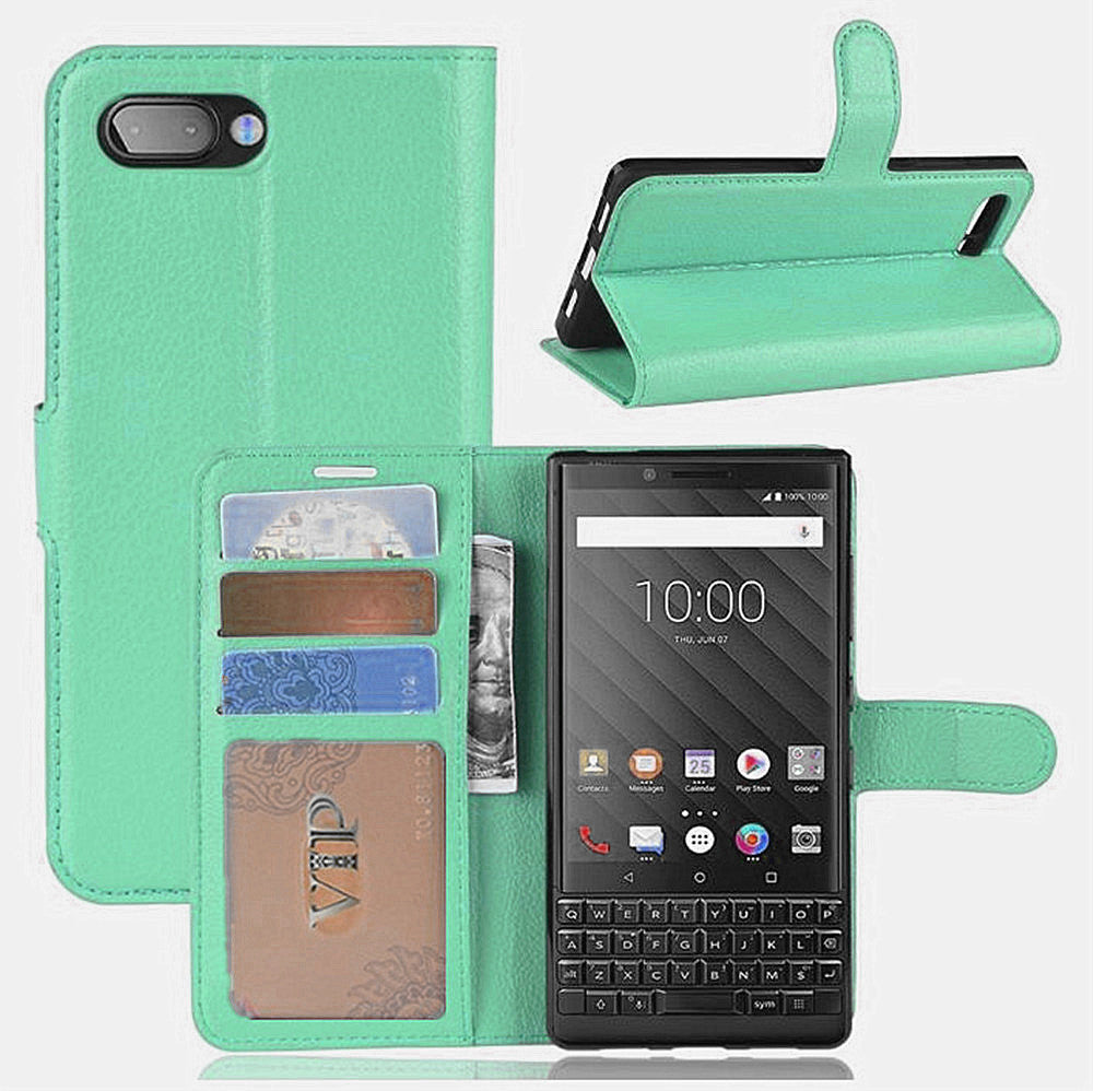 Leather Folio Wallet Case for Blackberry Key2 KeyTwo