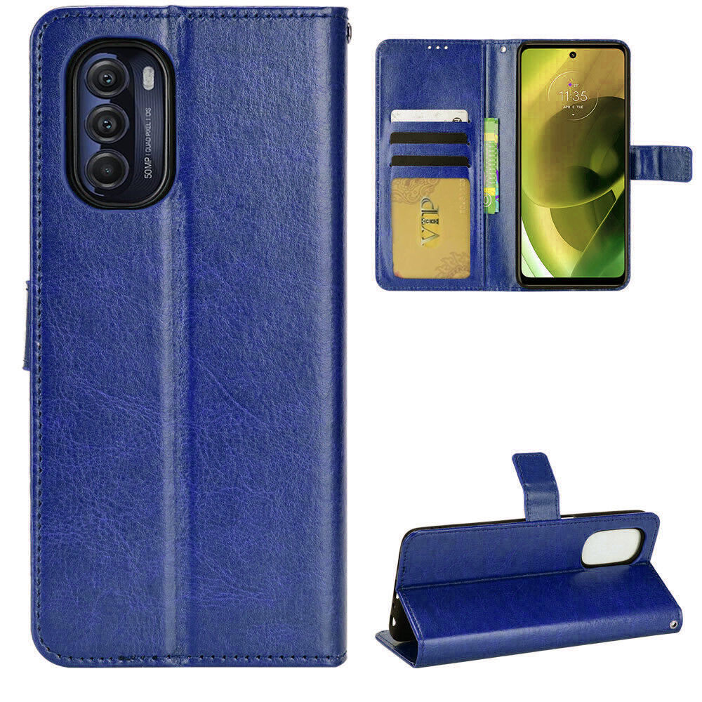 Leather Folio Wallet Case for Motorola Moto Edge (2022)