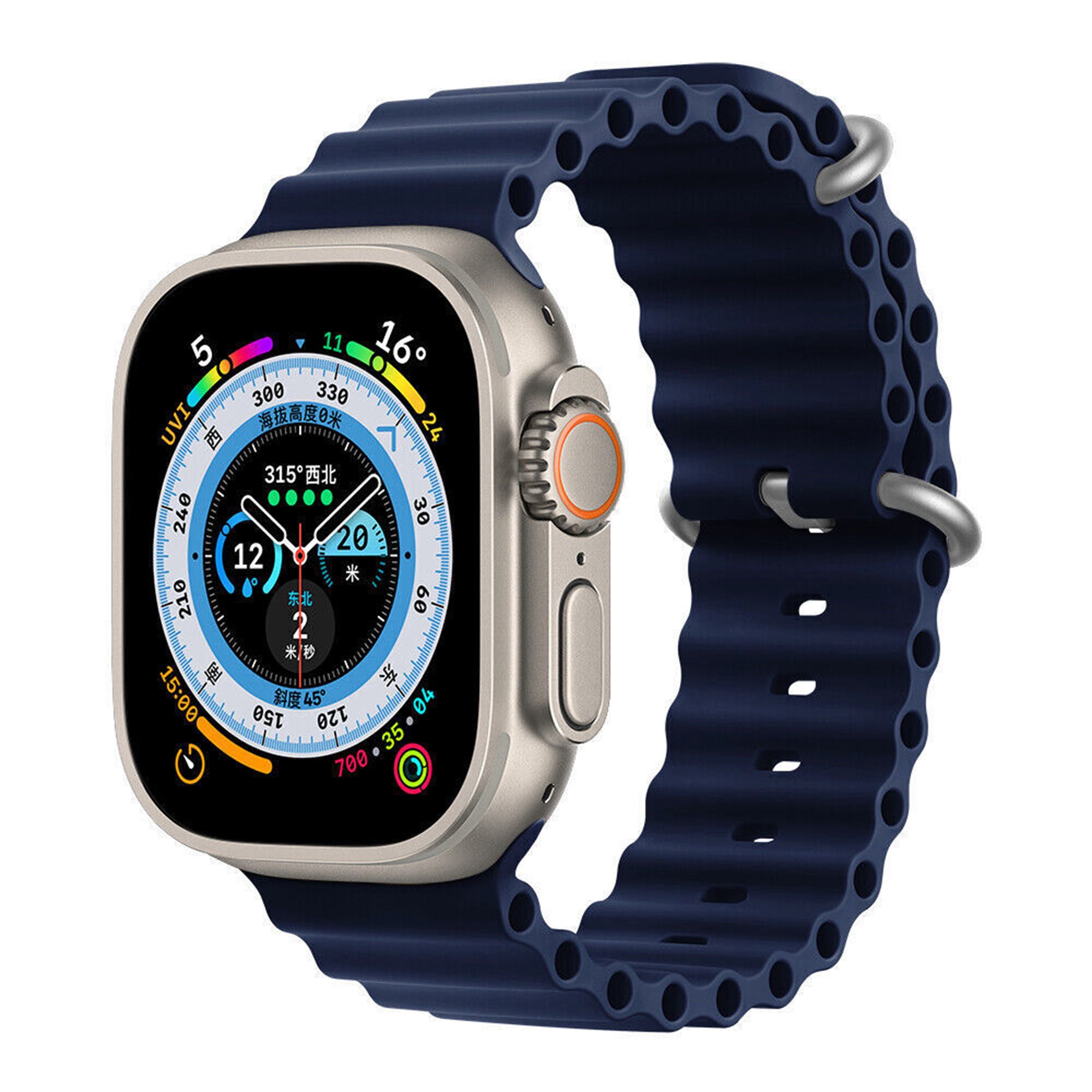 Bracelet de rechange en silicone style océan pour Apple Watch iWatch