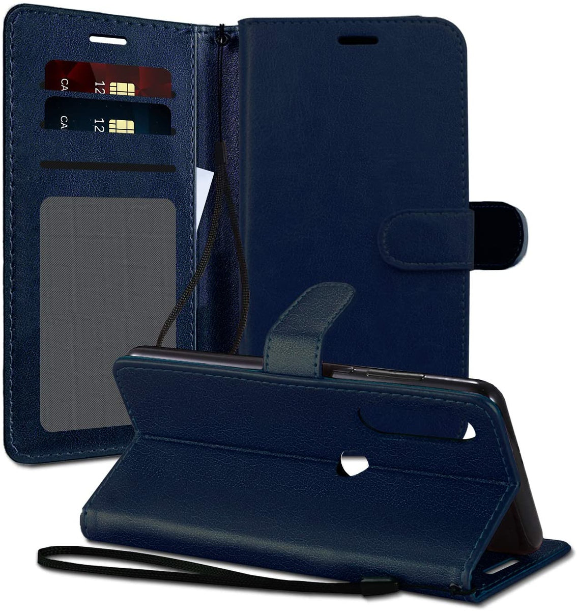 Leather Folio Wallet Case for Motorola Moto G Power (2022) / G Play (2023)