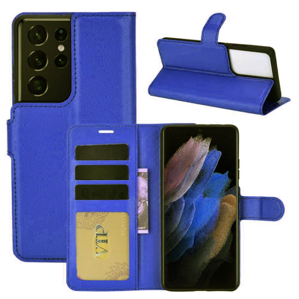 Leather Folio Wallet Case for Samsung Galaxy S21 Ultra