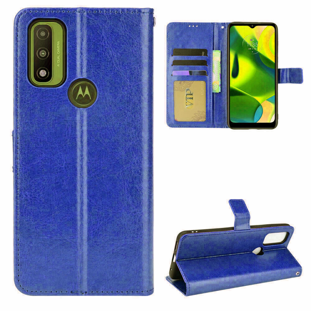 Leather Folio Wallet Case for Motorola Moto G Pure (2021)