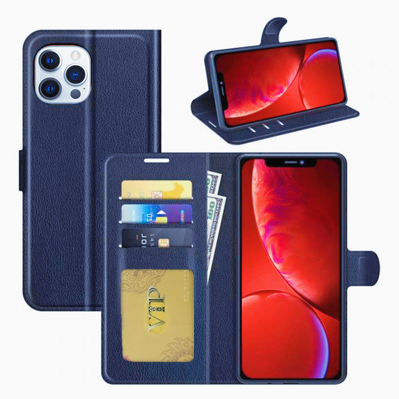 Leather Folio Wallet Case for iPhone 13 Pro