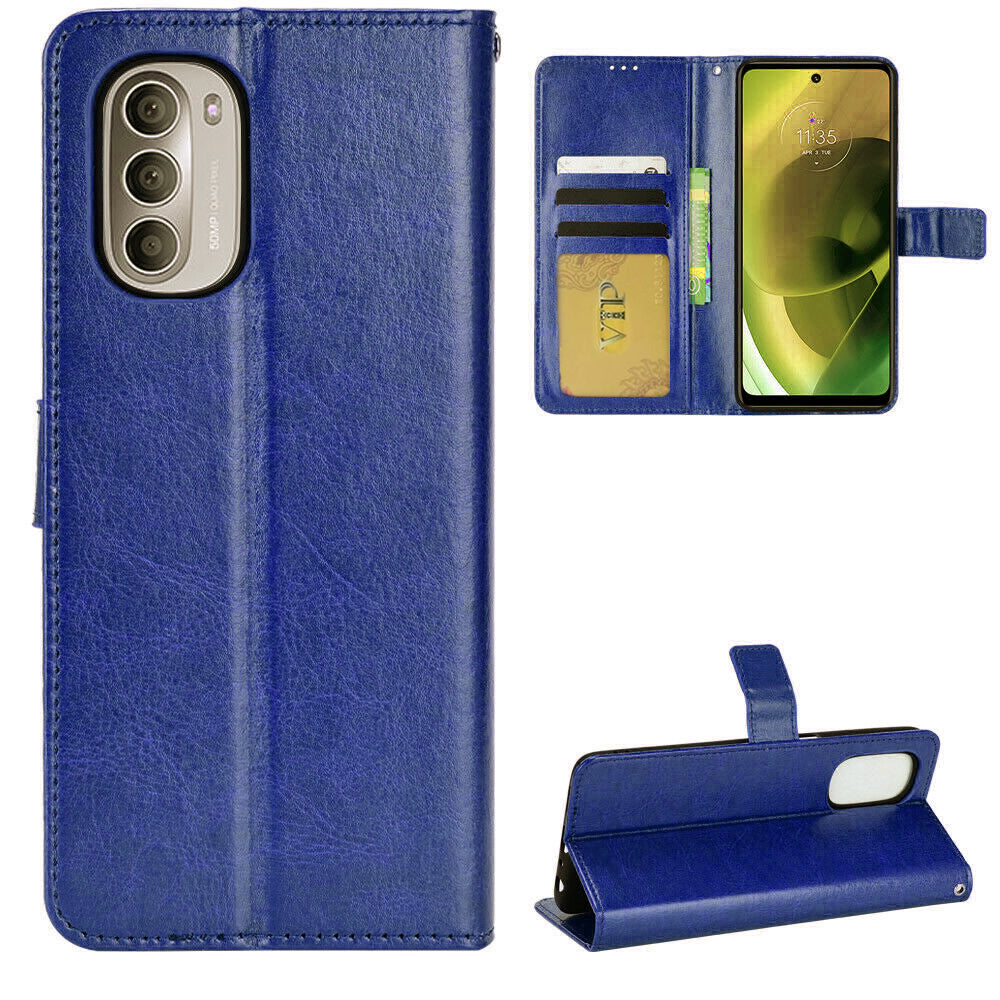 Leather Folio Wallet Case for Motorola Moto G Stylus 5G (2022)