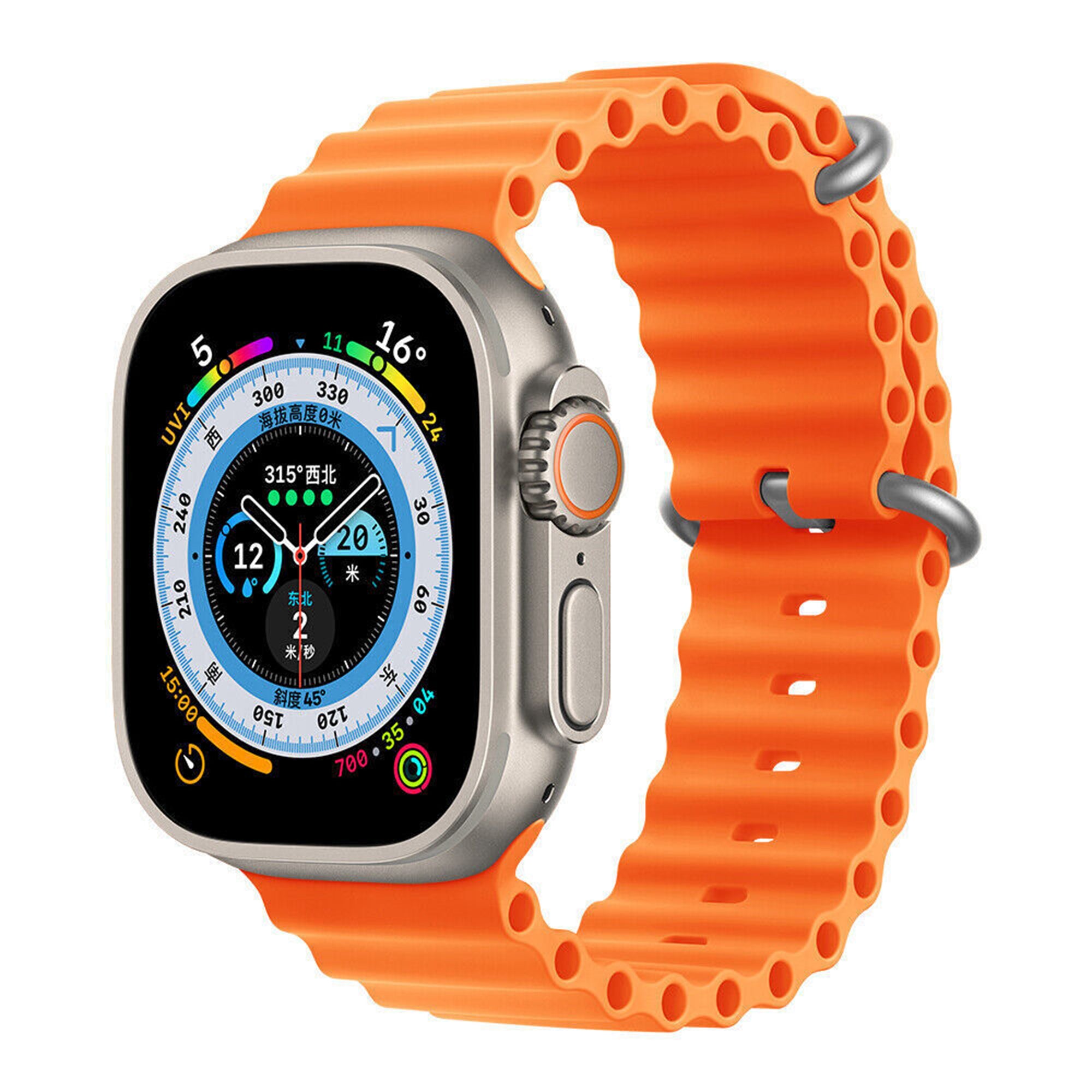 Bracelet de rechange en silicone style océan pour Apple Watch iWatch