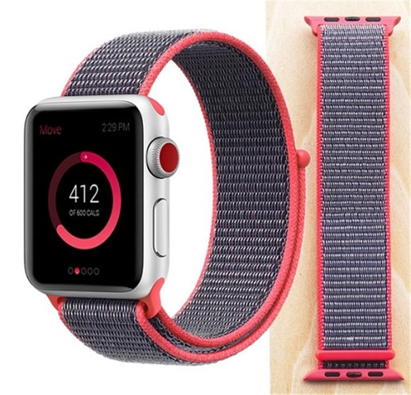 Bracelet de rechange en nylon avec boucle de sport pour Apple Watch iWatch