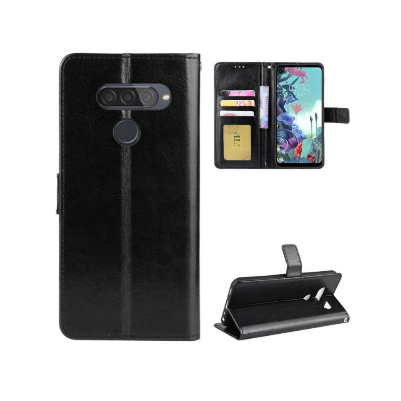 Leather Folio Wallet Case for LG Q70