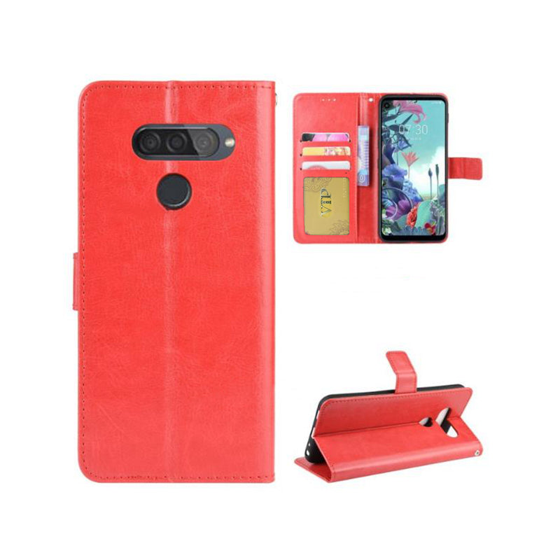 Leather Folio Wallet Case for LG Q70