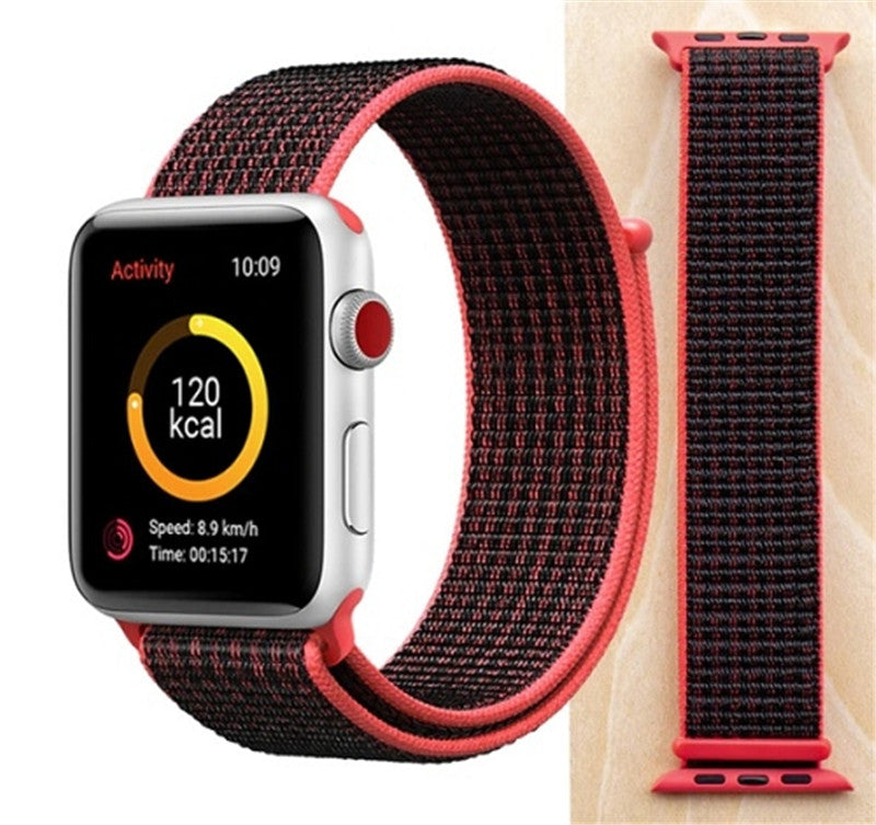 Bracelet de rechange en nylon avec boucle de sport pour Apple Watch iWatch