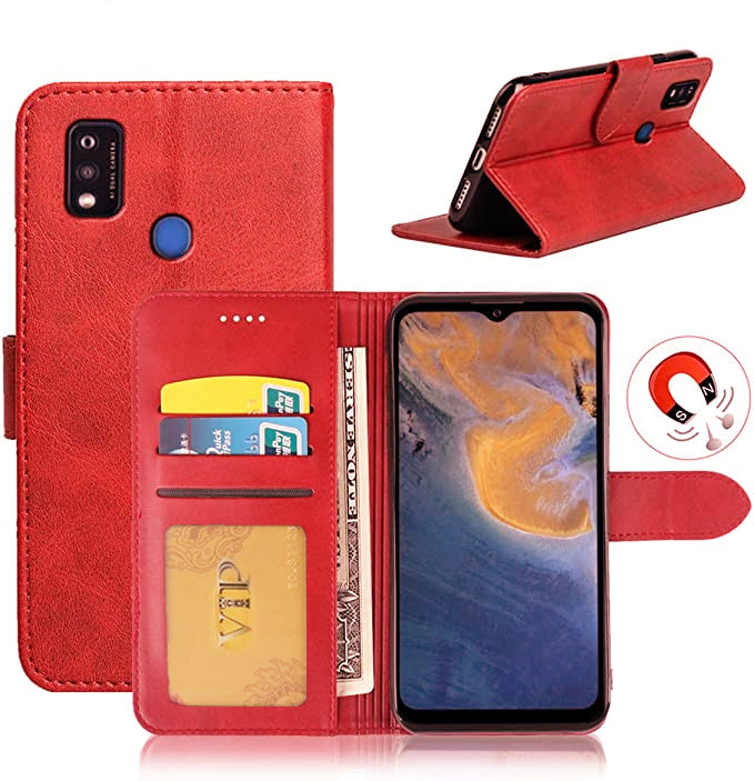 Leather Folio Wallet Case for ZTE Blade A7P