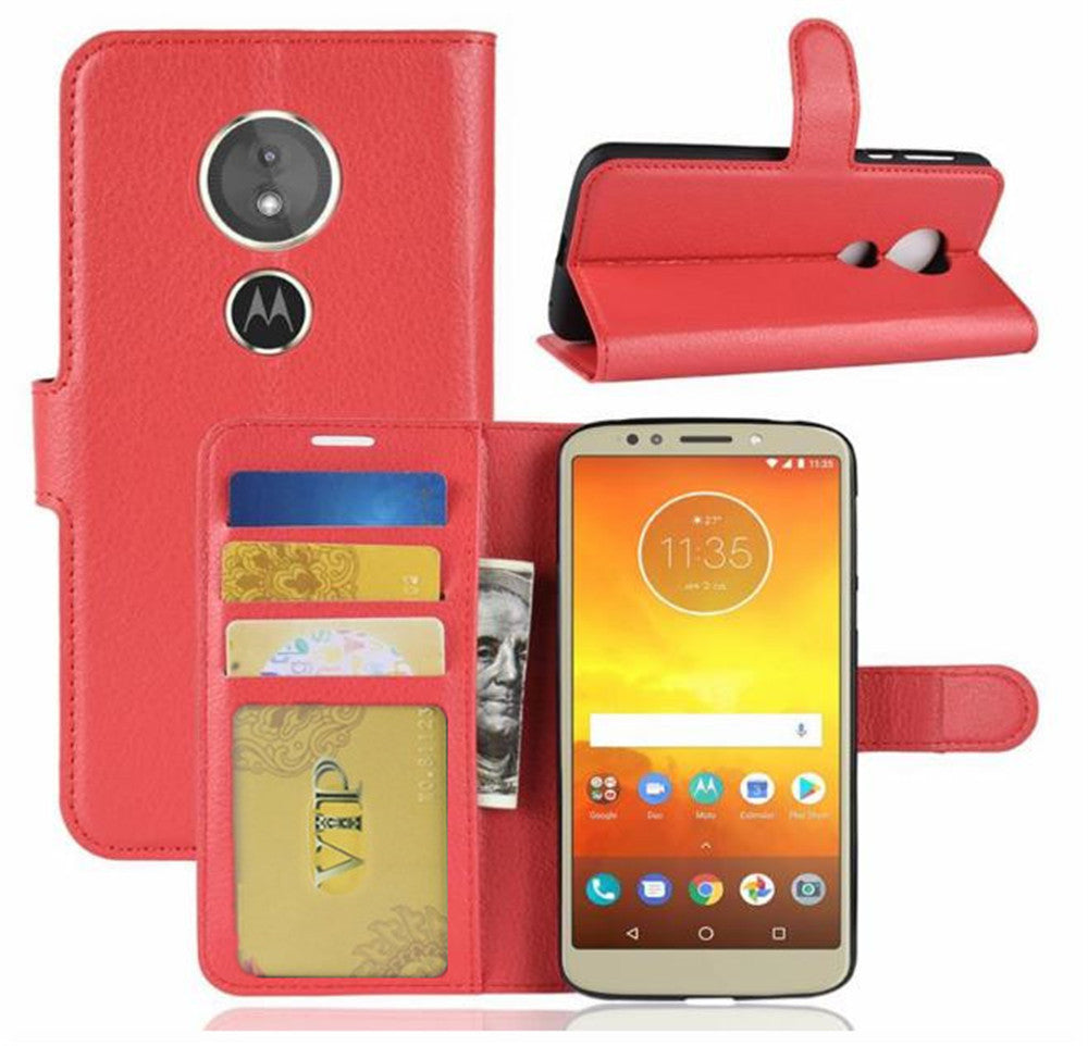 Leather Folio Wallet Case for Motorola Moto E5 Play