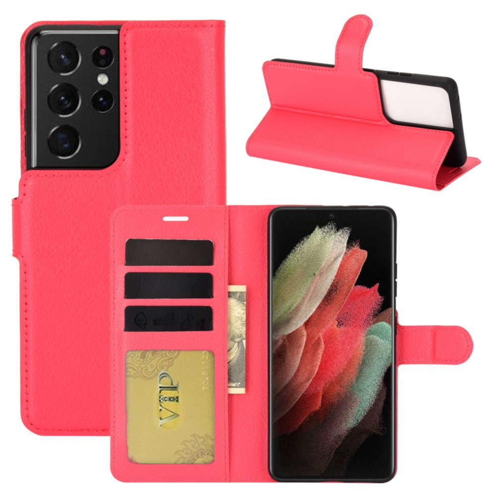 Leather Folio Wallet Case for Samsung Galaxy S21 Ultra