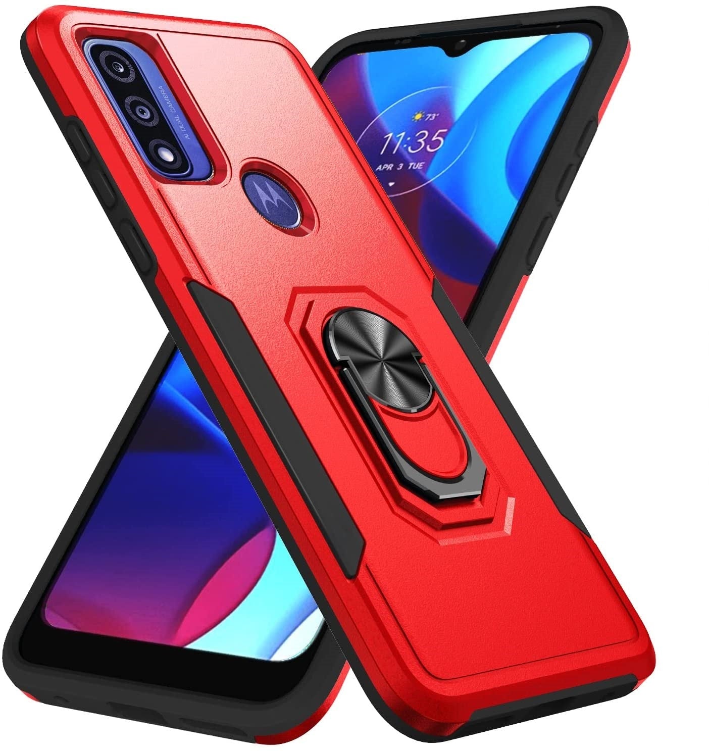 Étui à anneau robuste pour Motorola Moto G Pure (2021) / G Power (2022) / G Play (2023)