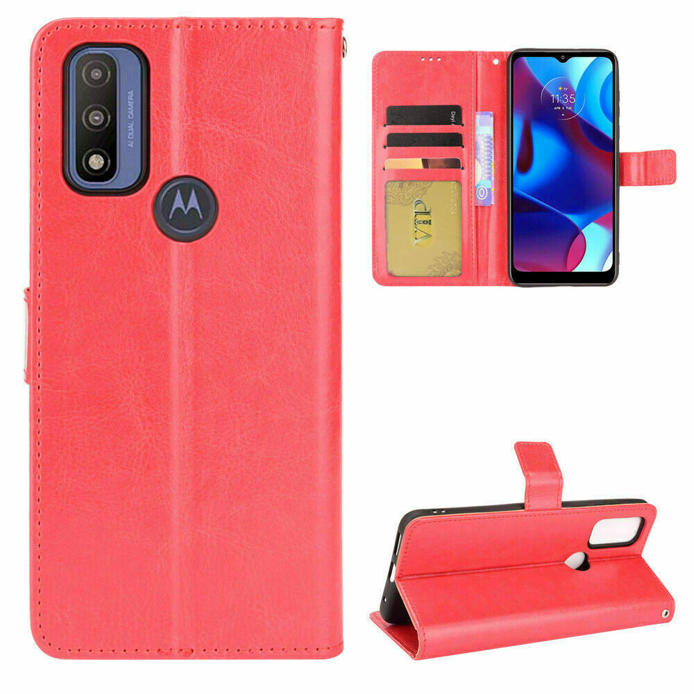 Leather Folio Wallet Case for Motorola Moto G Pure (2021)