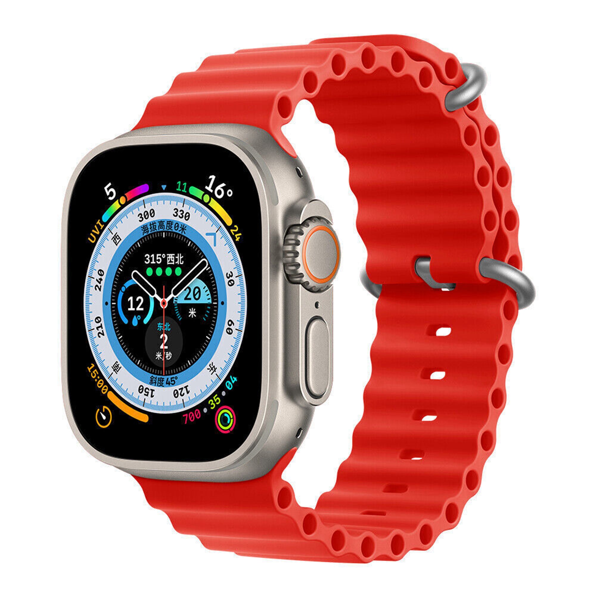 Bracelet de rechange en silicone style océan pour Apple Watch iWatch