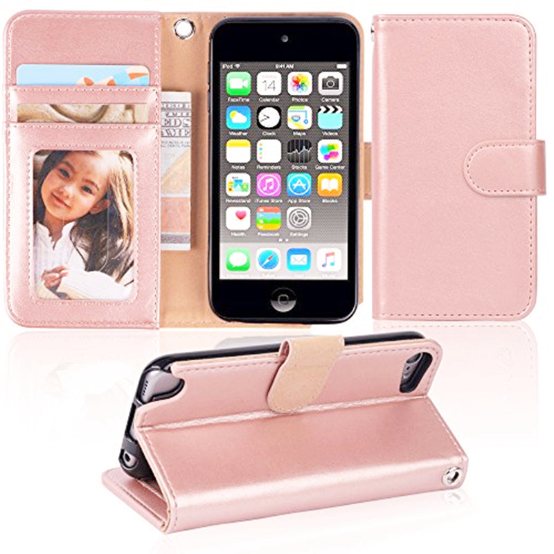 Étui portefeuille folio en cuir pour iPod Touch 5/6/7