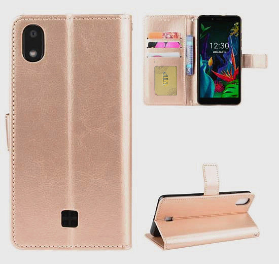 Leather Folio Wallet Case for LG K20 2019