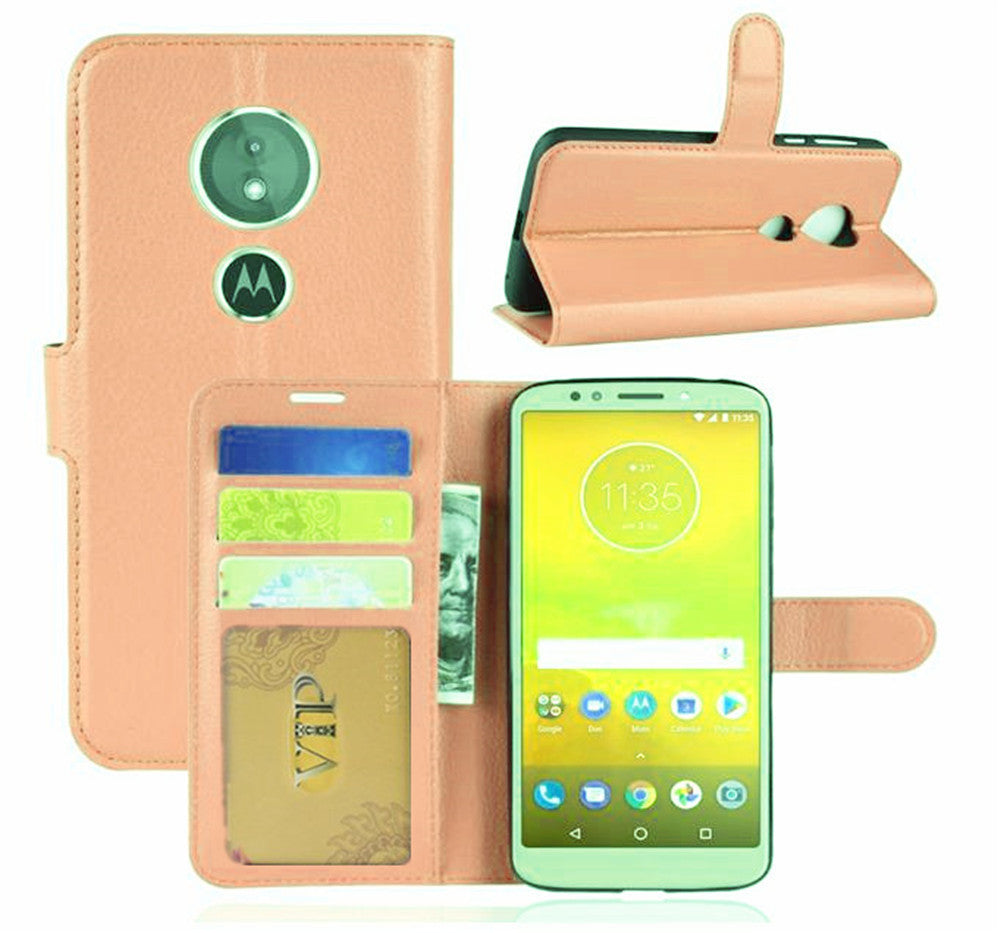 Leather Folio Wallet Case for Motorola Moto E5 Play