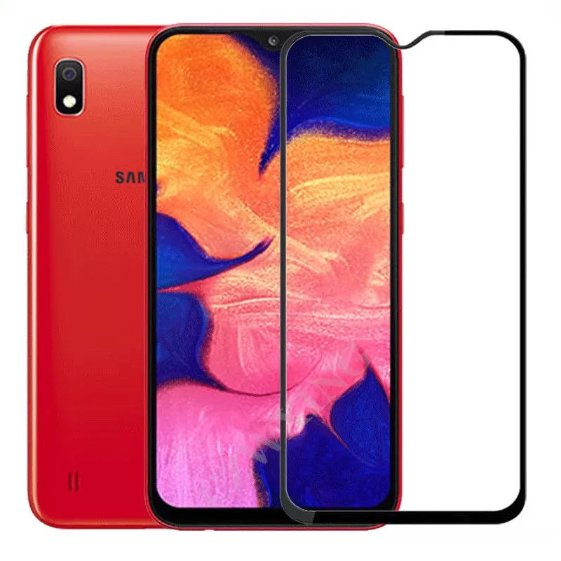 Protecteur d'écran en verre trempé incurvé à couverture complète pour Samsung Galaxy A10