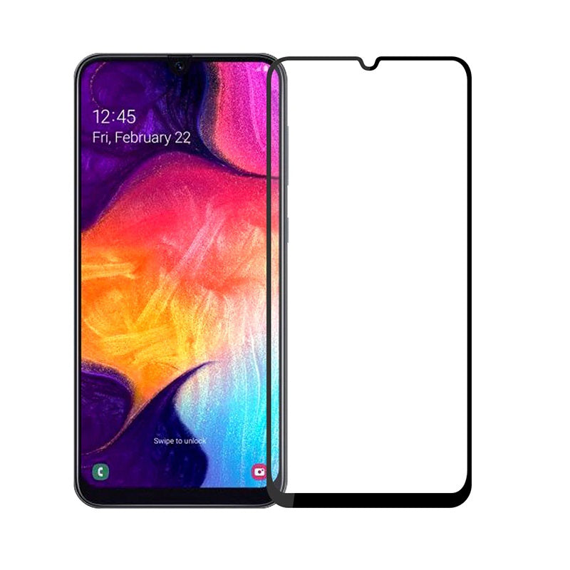 Protecteur d'écran en verre trempé incurvé à couverture complète pour Samsung Galaxy A20