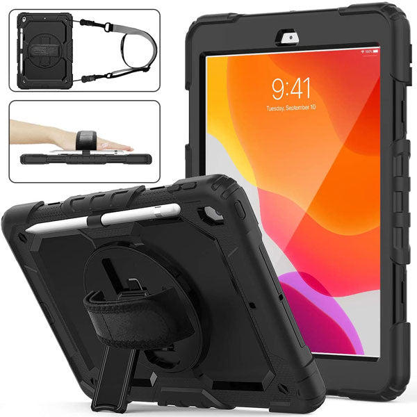 Rugged Defender Case with Strap for iPad 7 / 8 / 9 (7th / 8th / 9th Gen.) 10.2