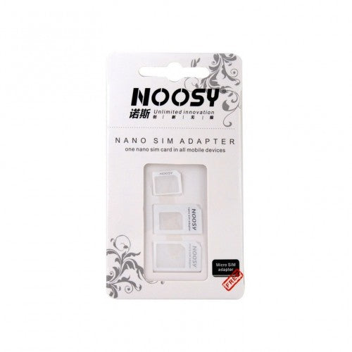 Noosy 3 in 1 Nano Micro Standard SIM Card Adaptor Set (Adapters + Eject Pin)