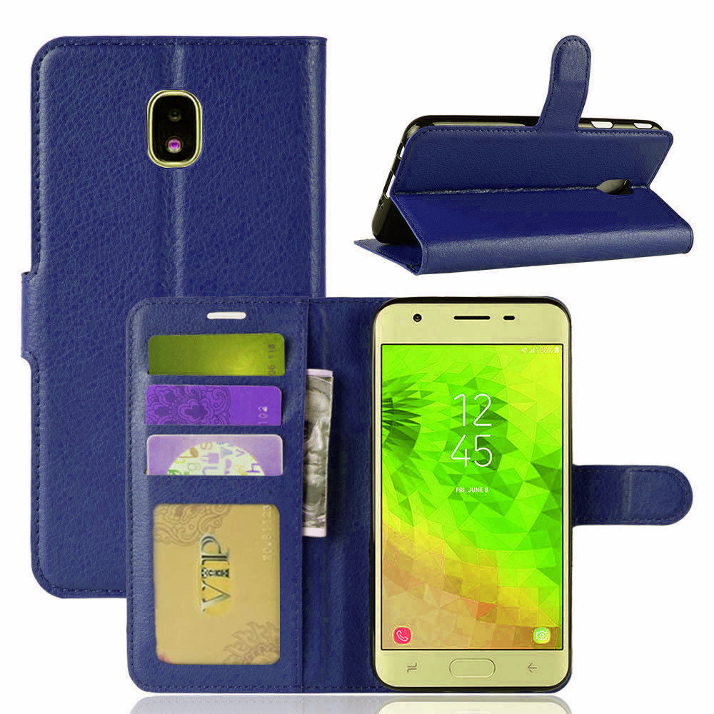 Etui Portefeuille Folio en Cuir pour Samsung Galaxy J3 2018