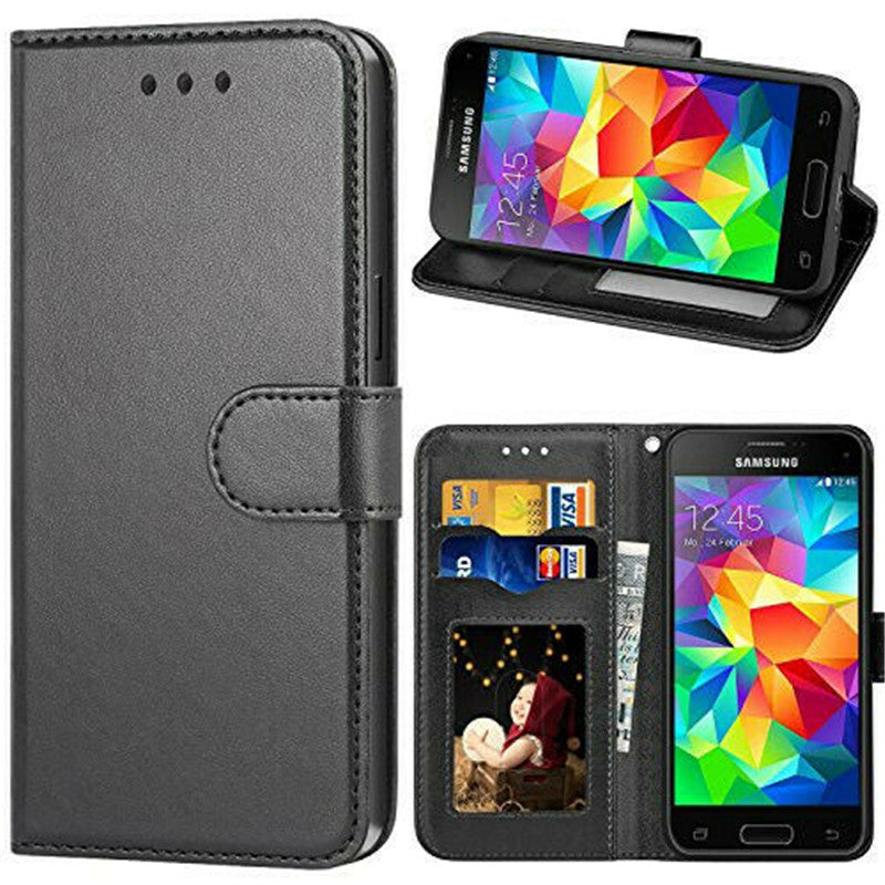 Leather Folio Wallet Case for Samsung Galaxy S5