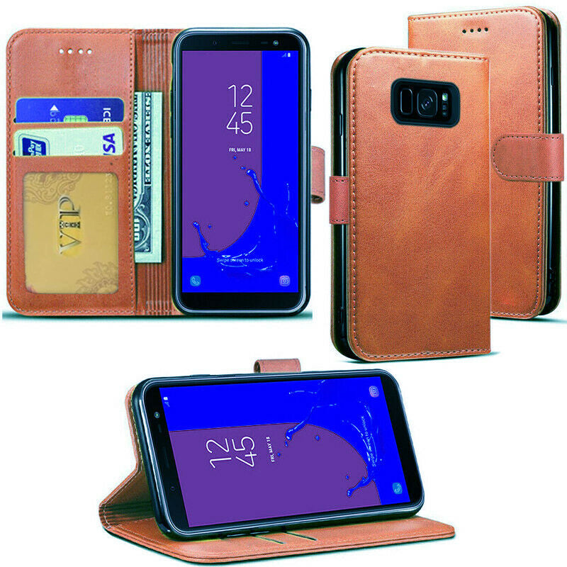 Leather Folio Wallet Case for Samsung Galaxy S6