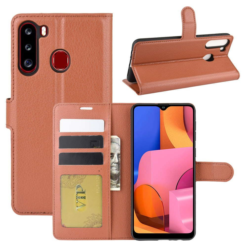 Leather Folio Wallet Case for Samsung Galaxy A21