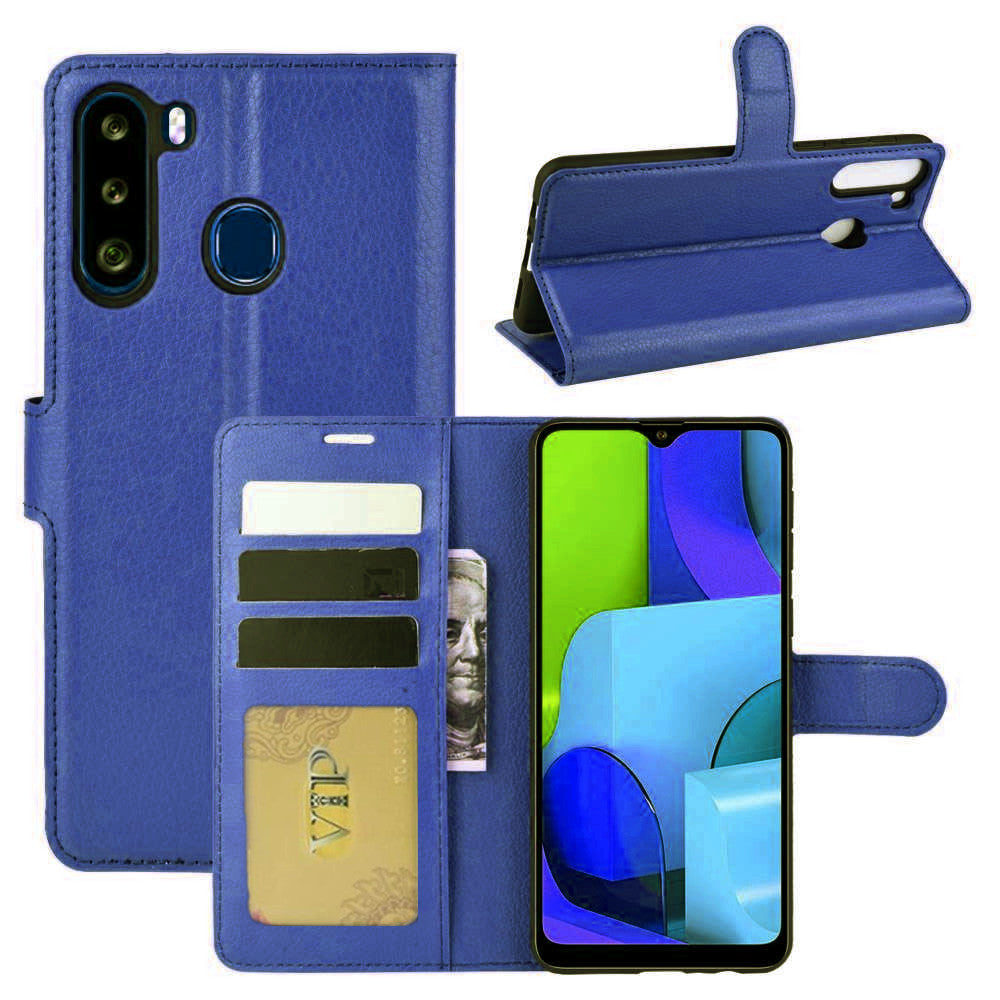 Leather Folio Wallet Case for Samsung Galaxy A21