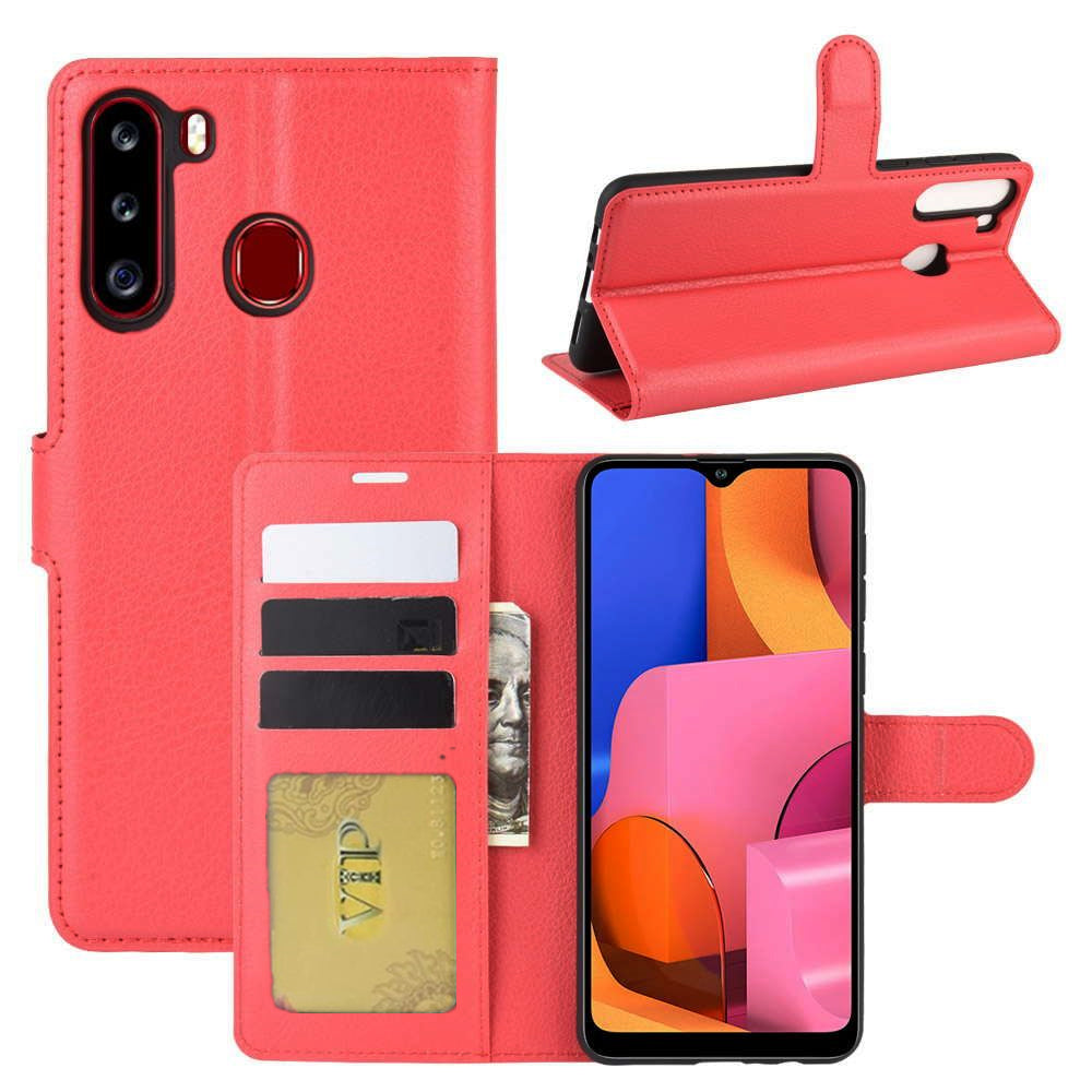 Leather Folio Wallet Case for Samsung Galaxy A21